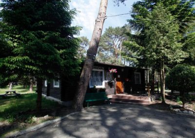 Domki drewniane z tarasami w ośrodku Terimex